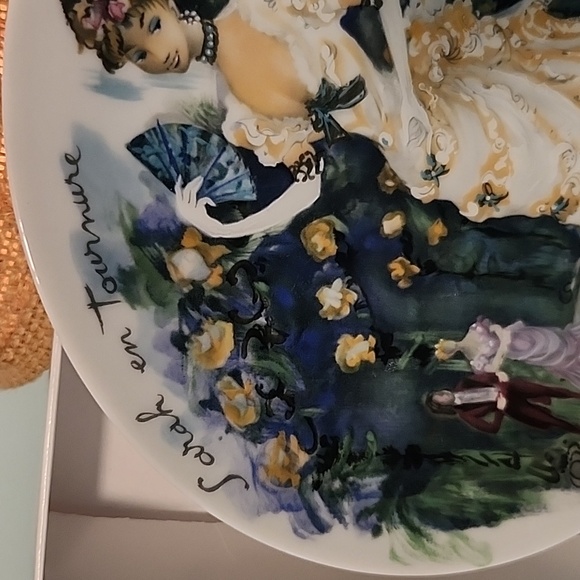 Vintage 1976 Porcelain Plate Of Sarah en Tourmure 1875 Painting Beautiful - Picture 2 of 7